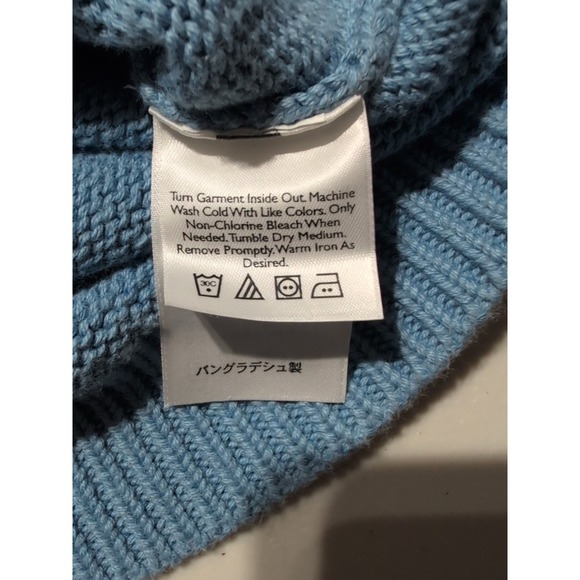 Eddie Bauer Men's Light Blue Knit Sweater Tall L L Winter Comfy Cozy - Picture 4 of 5